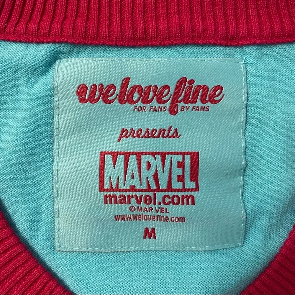 Marvel Spider Gwen Vintage Knit Crop Cardigan Medium Fandom Comic - Picture 3 of 10